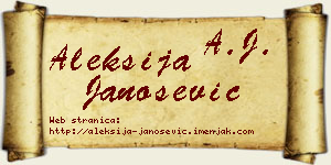 Aleksija Janošević vizit kartica